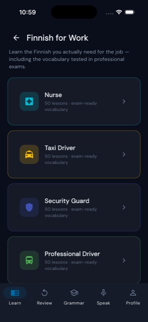 Finnish for Work
